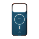 Pitaka iPhone 17 Pro Max Karbon Kılıf MagSafe Uyumlu Aramid Fiber - Edge Leaping Blue Orange