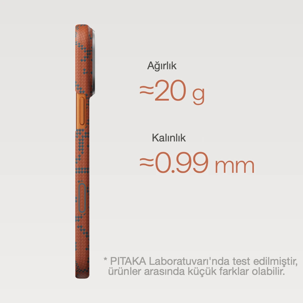Pitaka iPhone 17 Pro Max Karbon Kılıf MagSafe Uyumlu Aramid Fiber - Edge Leaping Blue Orange