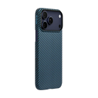 Pitaka iPhone 17 Pro Max Karbon Kılıf MagSafe Uyumlu Aramid Fiber - Edge 1500D Black Blue