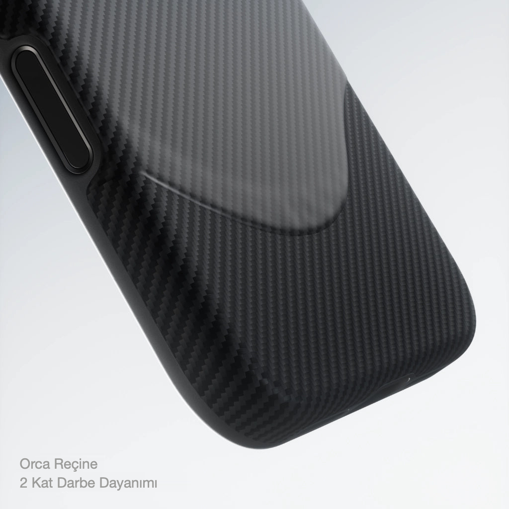 iPhone 17 Pro Max Karbon Kılıf MagSafe Uyumlu Aramid Fiber - Summa 600D Black Gray