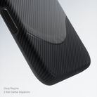 iPhone 17 Pro Max Karbon Kılıf MagSafe Uyumlu Aramid Fiber - Summa 600D Black Gray