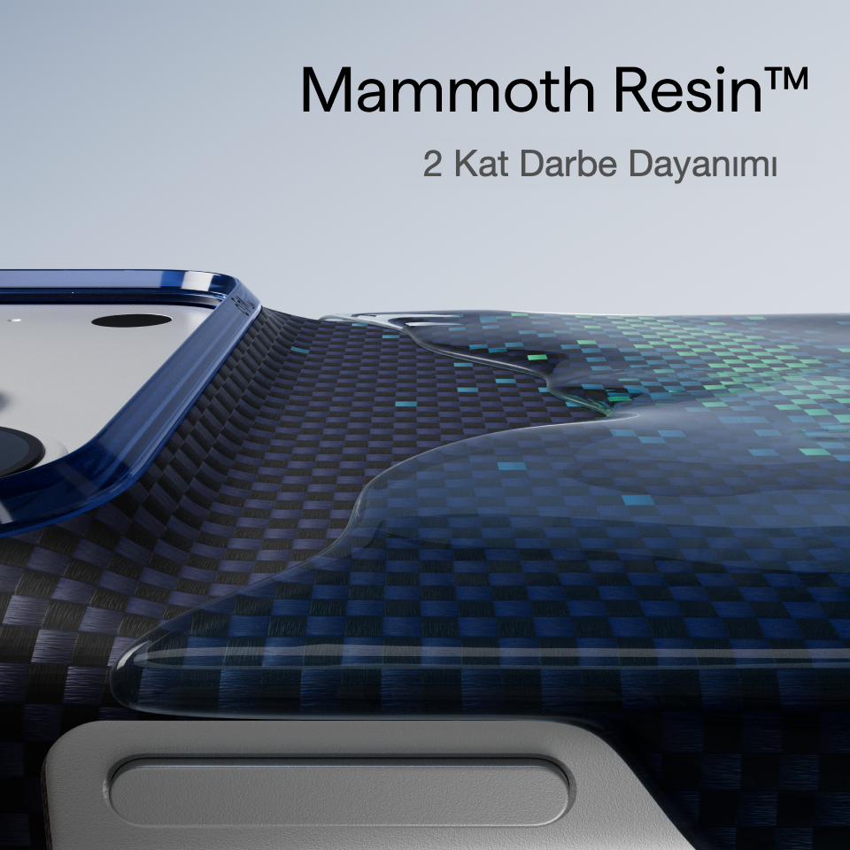 iPhone 18 Pro Karbon Kılıf MagSafe Uyumlu Aramid Fiber - Edge Nearfield Blue