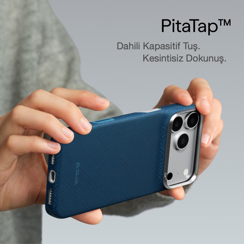 iPhone 18 Pro Max Karbon Kılıf MagSafe Uyumlu Aramid Fiber - Edge Abyss Blue