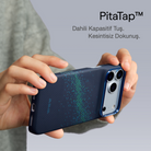 iPhone 18 Pro Max Karbon Kılıf Edge Nearfield Blue - PitaTap dokunmatik tuş ile elde kullanım