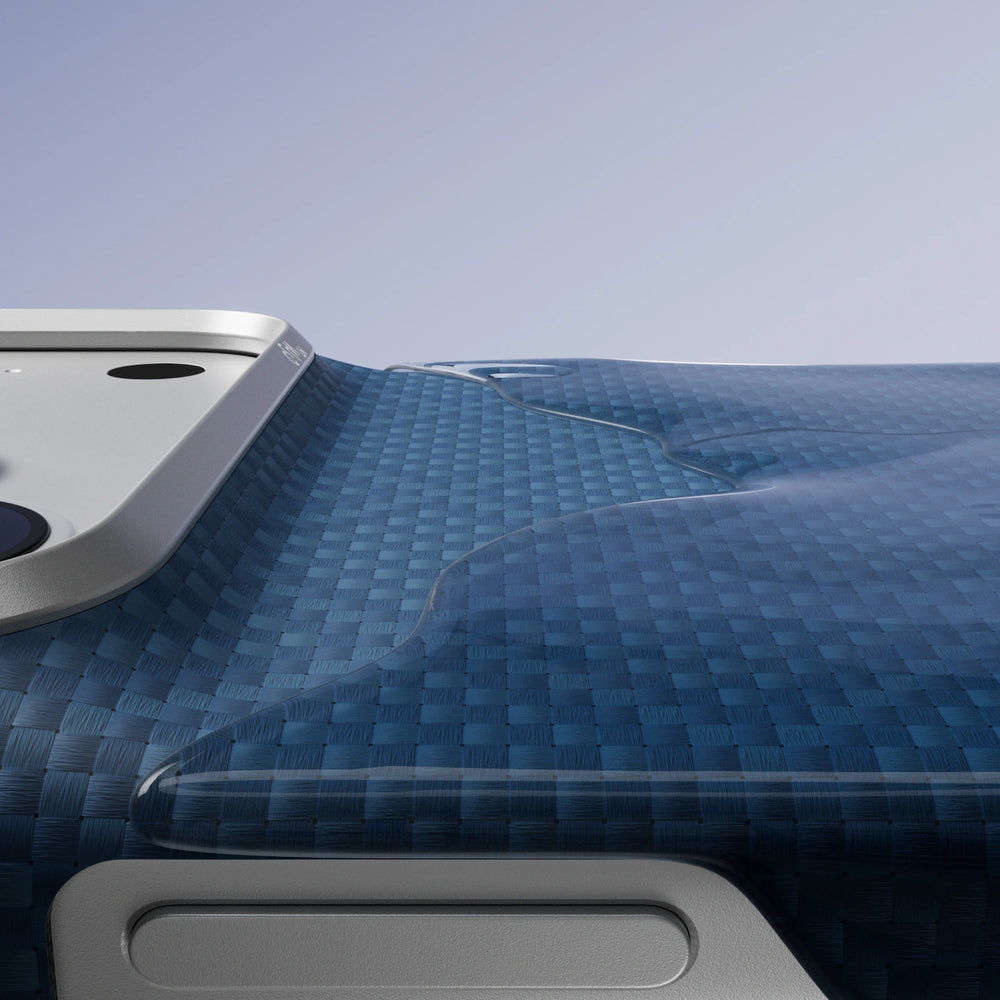 iPhone 18 Pro Max Karbon Kılıf MagSafe Uyumlu Aramid Fiber - Edge Blue's Red