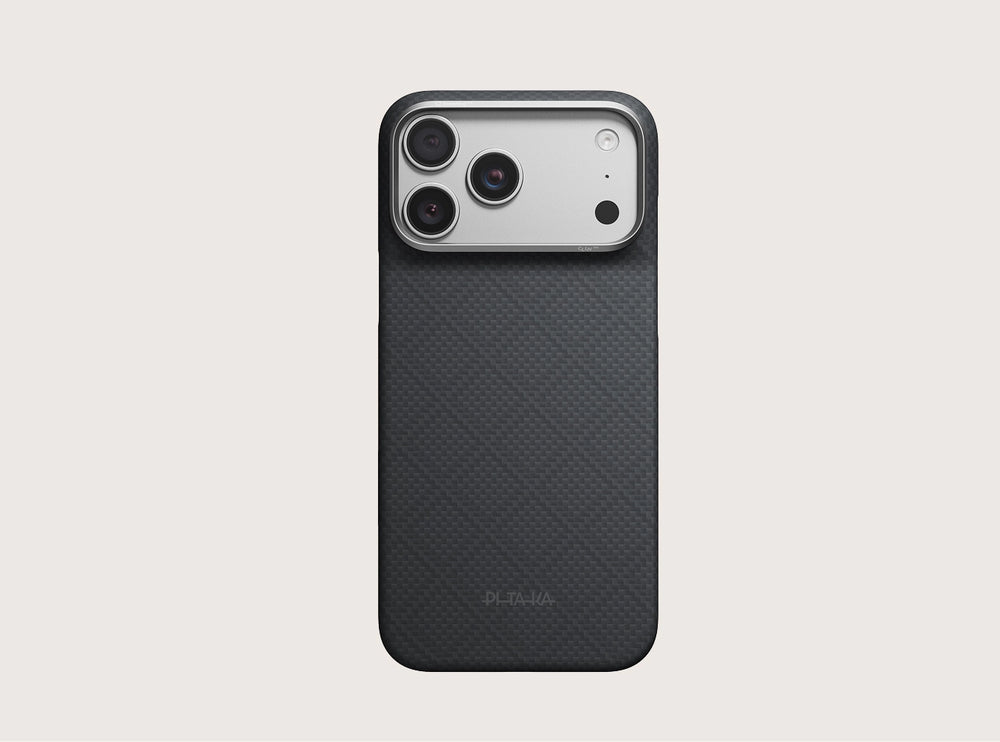 iPhone 18 Pro Max Karbon Kılıf MagSafe Uyumlu Aramid Fiber - Edge Blue's Red