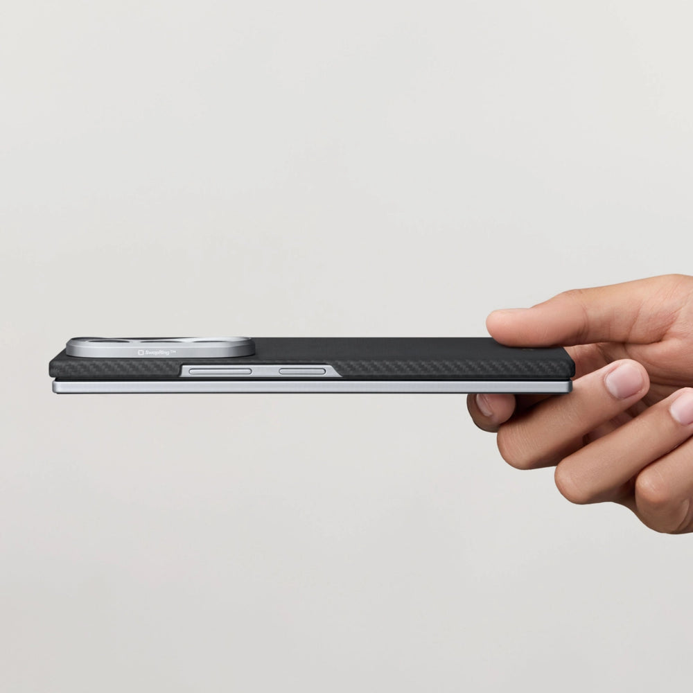 Galaxy Z Flip6 Karbon Kılıf MagSafe Uyumlu Aramid Fiber - Edge 600D Black Gray