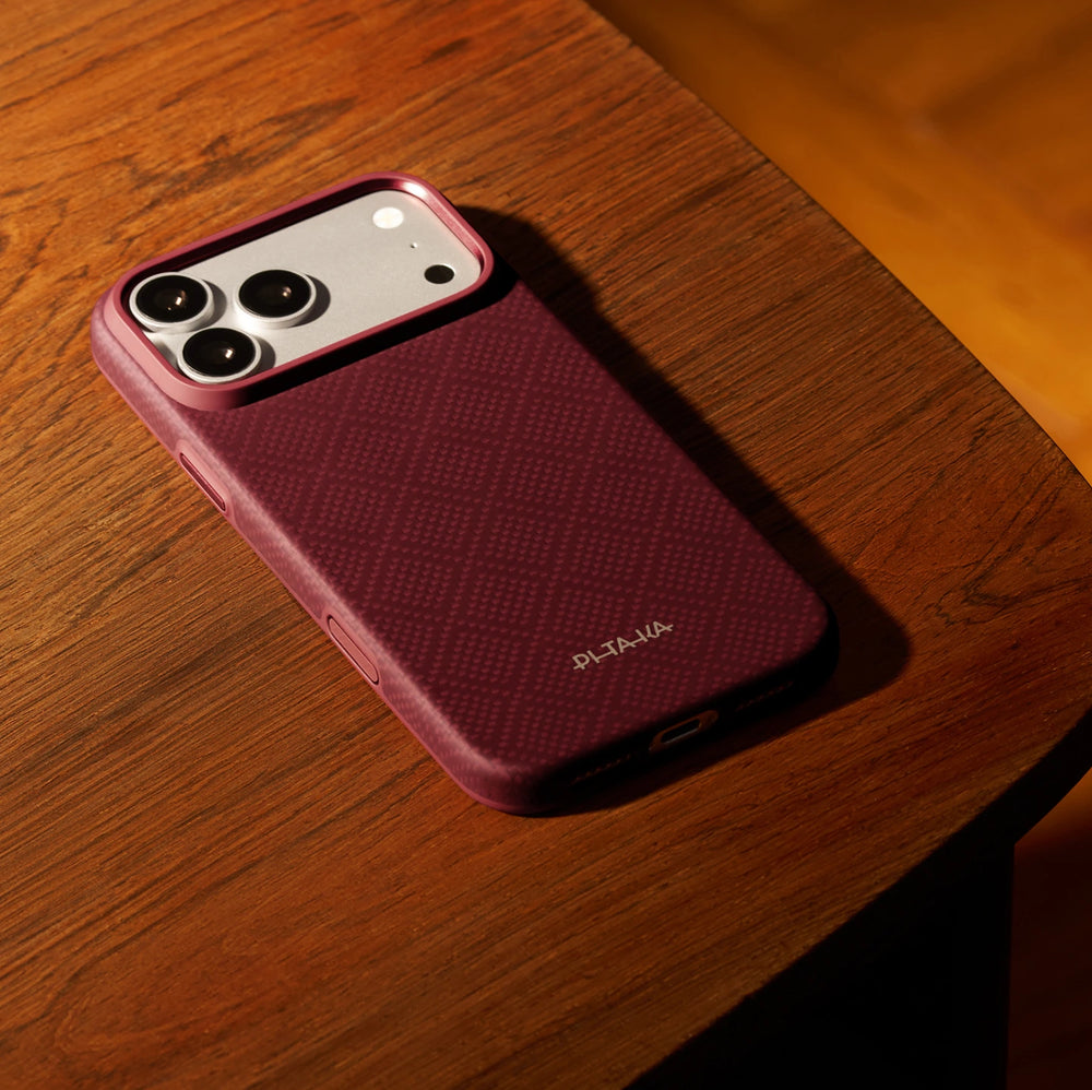 iPhone 18 Pro Max Karbon Kılıf MagSafe Uyumlu Aramid Fiber - Summa Burgundy