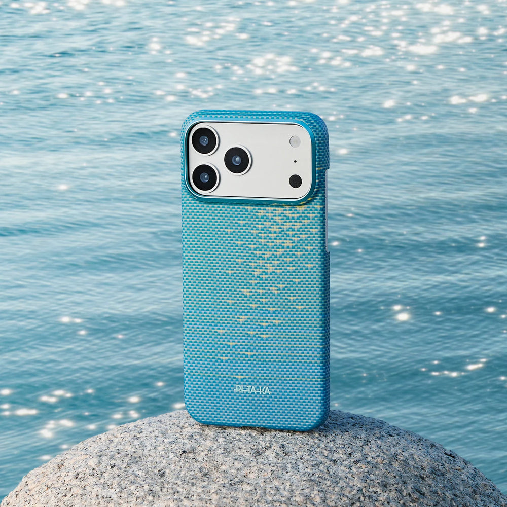 iPhone Air Karbon Kılıf MagSafe Uyumlu Aramid Fiber - Edge Lucid Blue