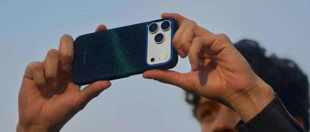 iPhone 18 Pro Karbon Kılıf MagSafe Uyumlu Aramid Fiber - Edge Nearfield Blue
