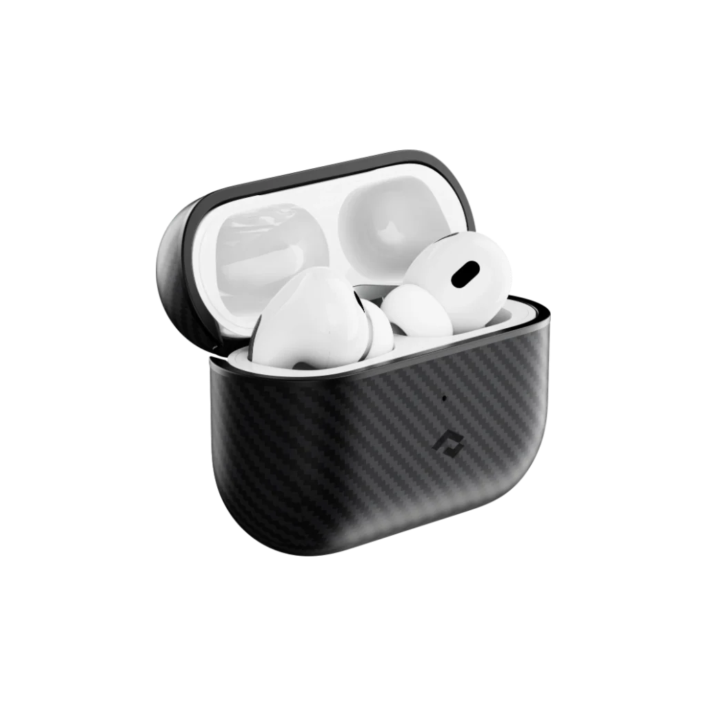Aramid Fiber MagSafe Uyumlu AirPods Pro 2 Kılıf Black-Gray Twill