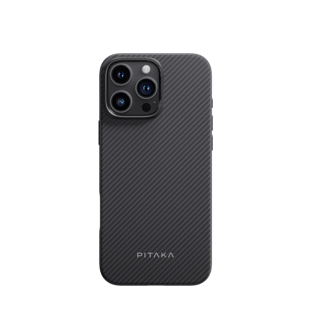 Pitaka iPhone 16 Pro Karbon Kılıf MagSafe Uyumlu Aramid Fiber - Summa 600D Black Gray