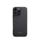 Pitaka iPhone 16 Pro Karbon Kılıf MagSafe Uyumlu Aramid Fiber - Summa 600D Black Gray