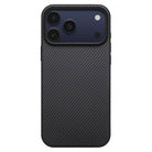 Pitaka iPhone 17 Pro Max Karbon Kılıf MagSafe Uyumlu Aramid Fiber - Summa 600D Black Gray
