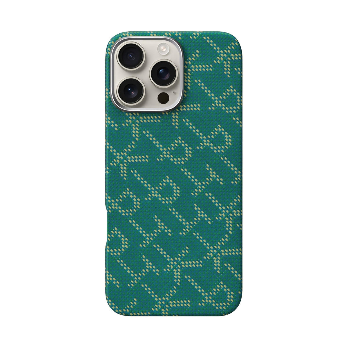 Pitaka Monogram iPhone 16 Pro MagSafe Uyumlu Aramid Fiber Kılıf Yeşil