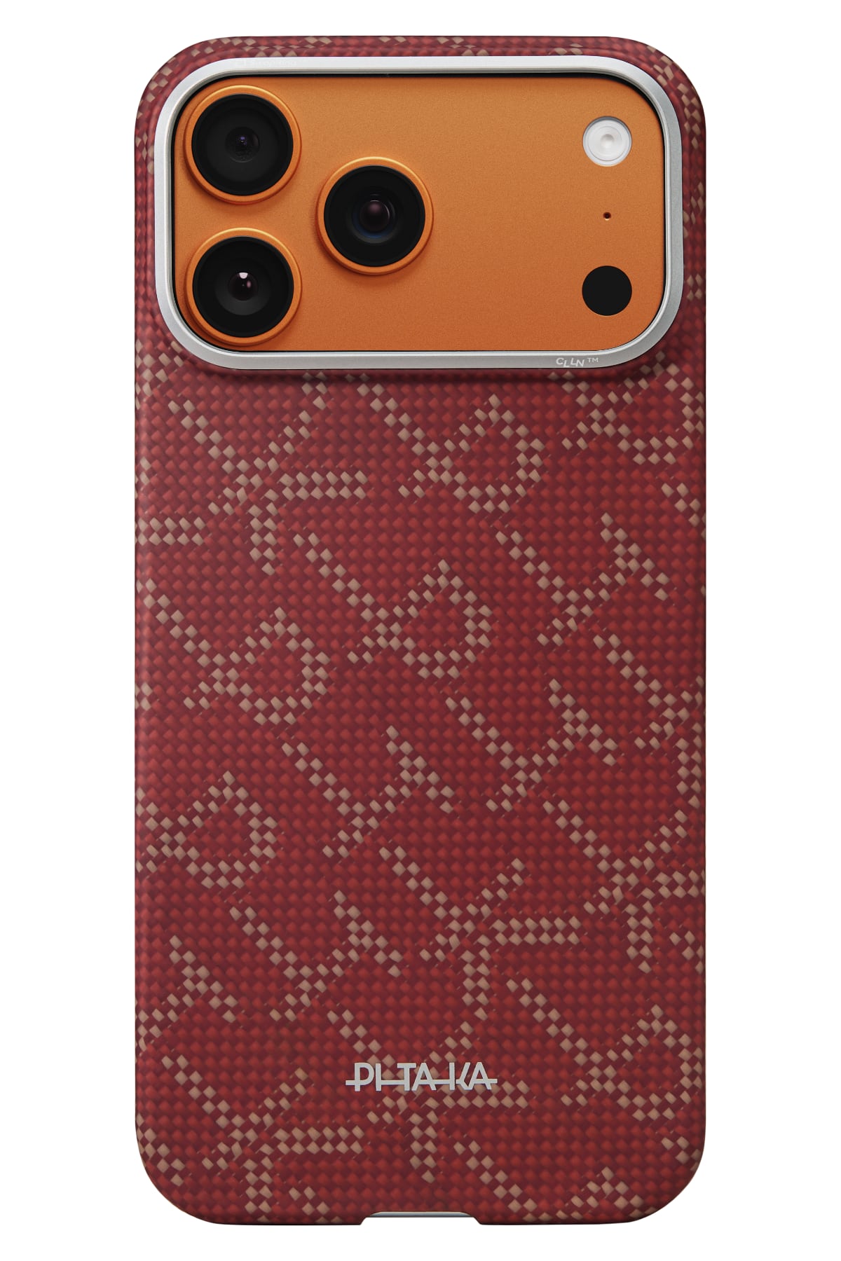 Pitaka Monogram iPhone 17 Pro MagSafe Uyumlu Aramid Fiber Kılıf Kırmızı