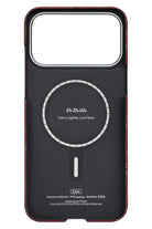Pitaka Monogram iPhone 17 Pro MagSafe Uyumlu Aramid Fiber Kılıf Kırmızı