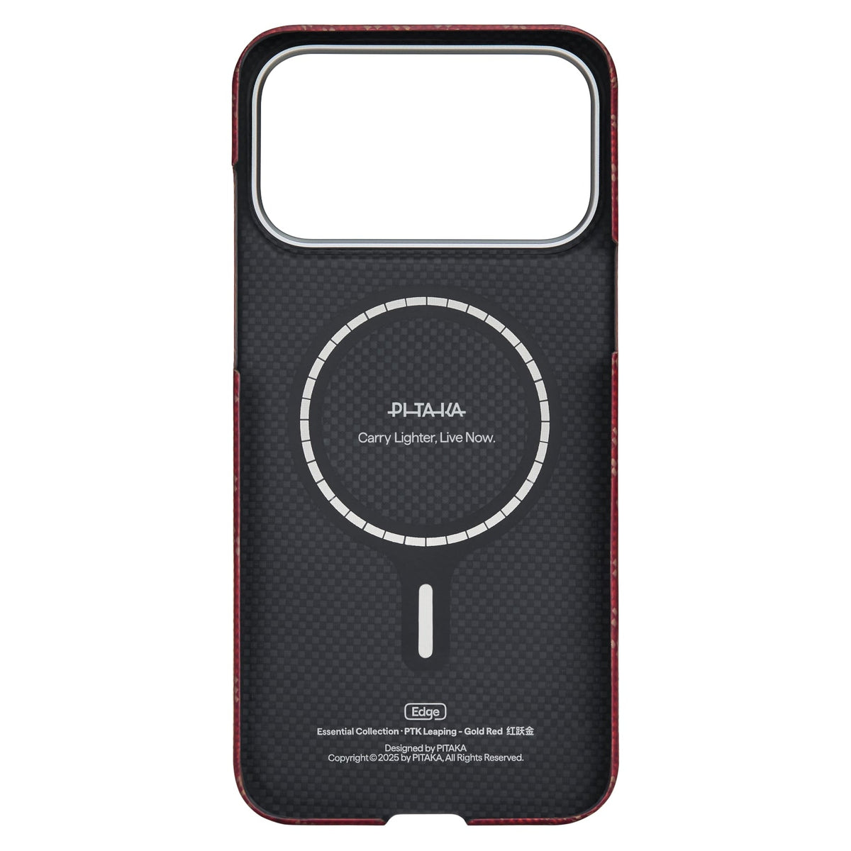 Pitaka Monogram iPhone 17 Pro MagSafe Uyumlu Aramid Fiber Kılıf Kırmızı