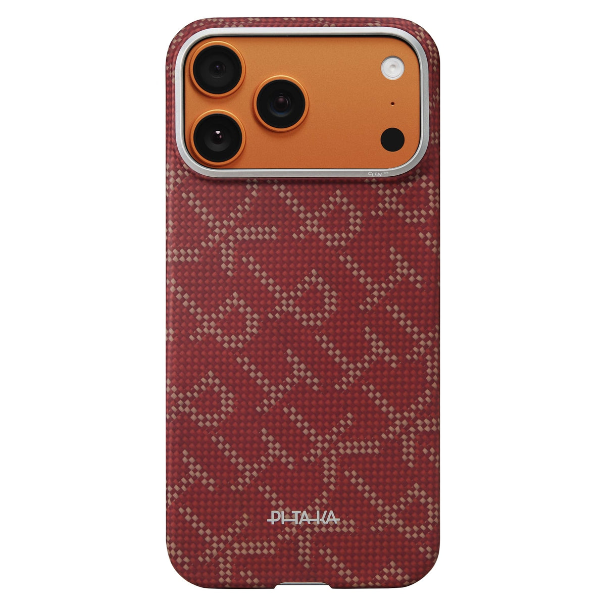 Monogram iPhone 17 Pro Max MagSafe Uyumlu Aramid Fiber Kılıf Kırmızı
