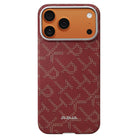 Pitaka Monogram iPhone 17 Pro Max MagSafe Uyumlu Aramid Fiber Kılıf Kırmızı