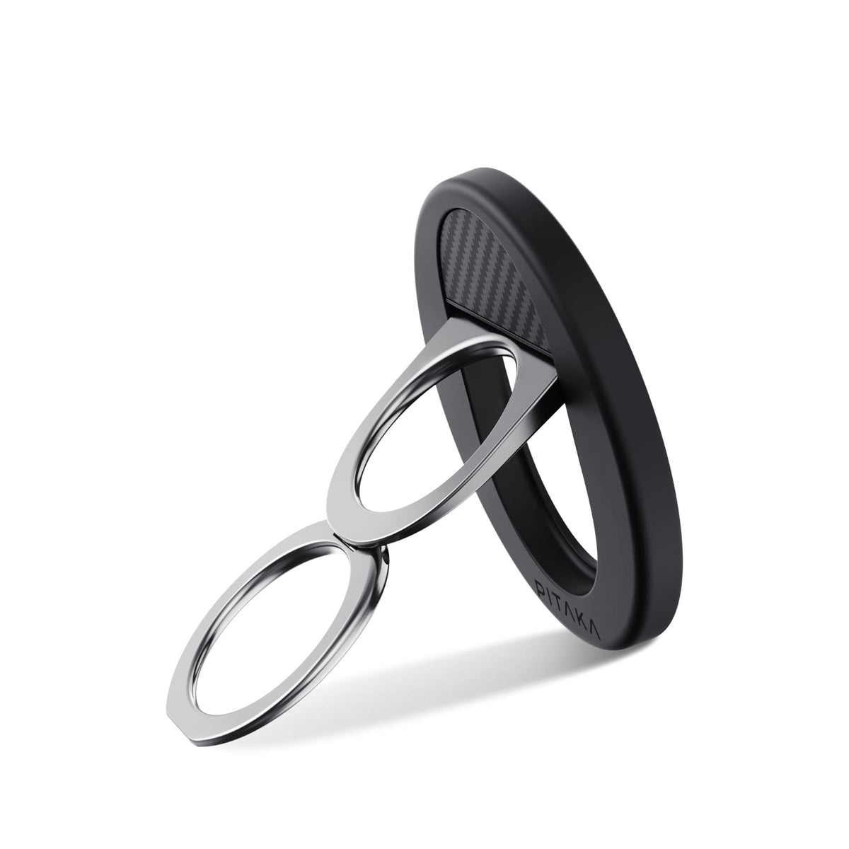 Pitaka Aramid Fiber 600D MagEZ Grip 3 Magsafe Magnetik Ring Stand Telefon Tutucu Siyah