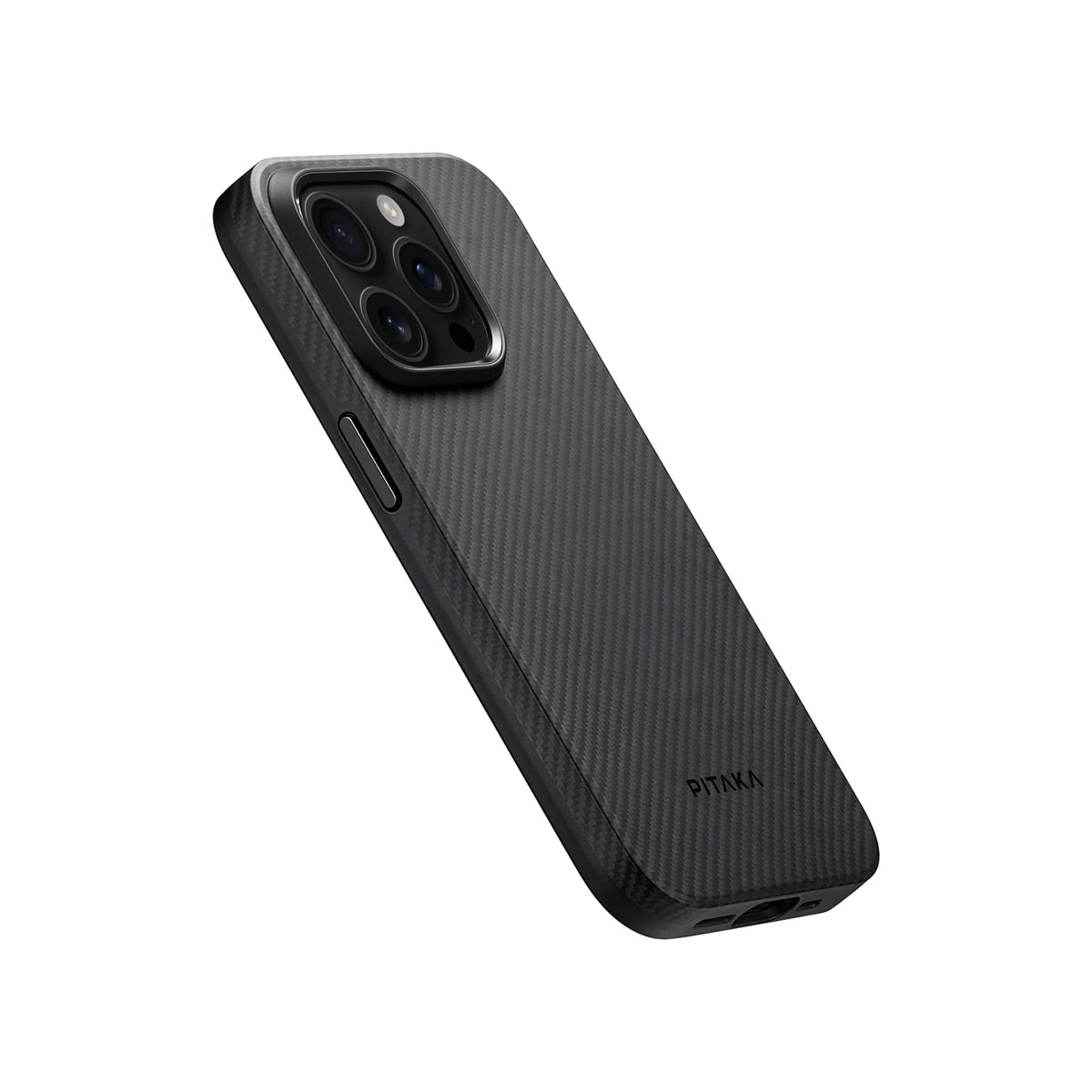 iPhone 15 Pro Max Karbon Kılıf MagSafe Uyumlu Aramid Fiber - Cairn 600D Black Gray