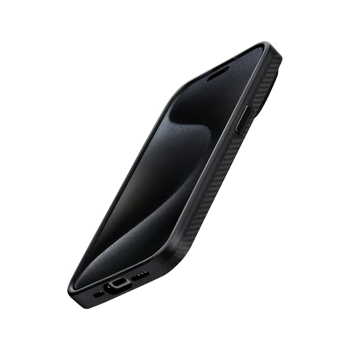 Pitaka iPhone 15 Pro Max Karbon Kılıf MagSafe Uyumlu Aramid Fiber - Cairn 600D Black Gray