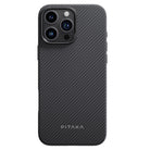 Pitaka iPhone 16 Pro Karbon Kılıf MagSafe Uyumlu Aramid Fiber - Summa 600D Black Gray