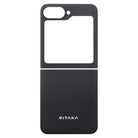 Pitaka Galaxy Z Flip6 Karbon Kılıf MagSafe Uyumlu Aramid Fiber - Edge 600D Black Gray