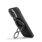 Pitaka iPhone 16 Pro Karbon Kılıf MagSafe Uyumlu Aramid Fiber - Edge 600D Black Gray Yüzük Standlı