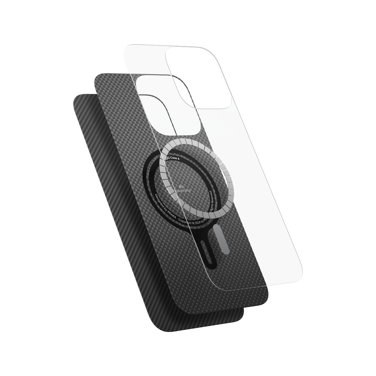 iPhone 16 Pro Karbon Kılıf MagSafe Uyumlu Aramid Fiber - Edge 600D Black Gray