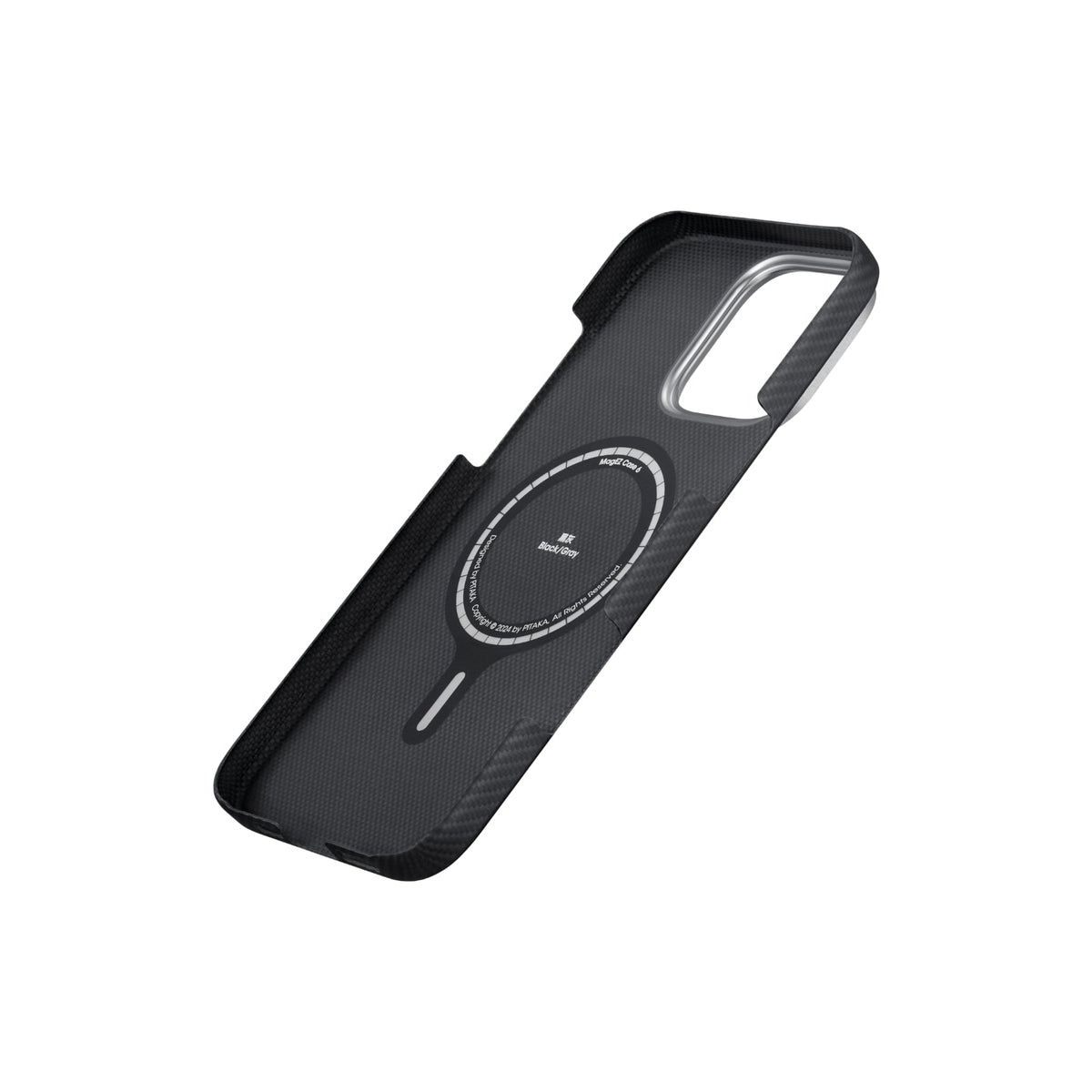 iPhone 16 Pro Max Karbon Kılıf MagSafe Uyumlu Aramid Fiber - Edge 600D Black Gray