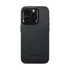 Pitaka iPhone 15 Pro Max Karbon Kılıf MagSafe Uyumlu Aramid Fiber - Cairn 1500D Black Gray