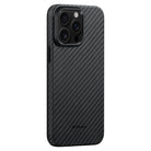 Pitaka iPhone 15 Pro Max Karbon Kılıf MagSafe Uyumlu Aramid Fiber - Cairn 1500D Black Gray