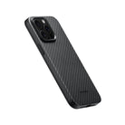 Pitaka iPhone 15 Pro Max Karbon Kılıf MagSafe Uyumlu Aramid Fiber - Cairn 1500D Black Gray