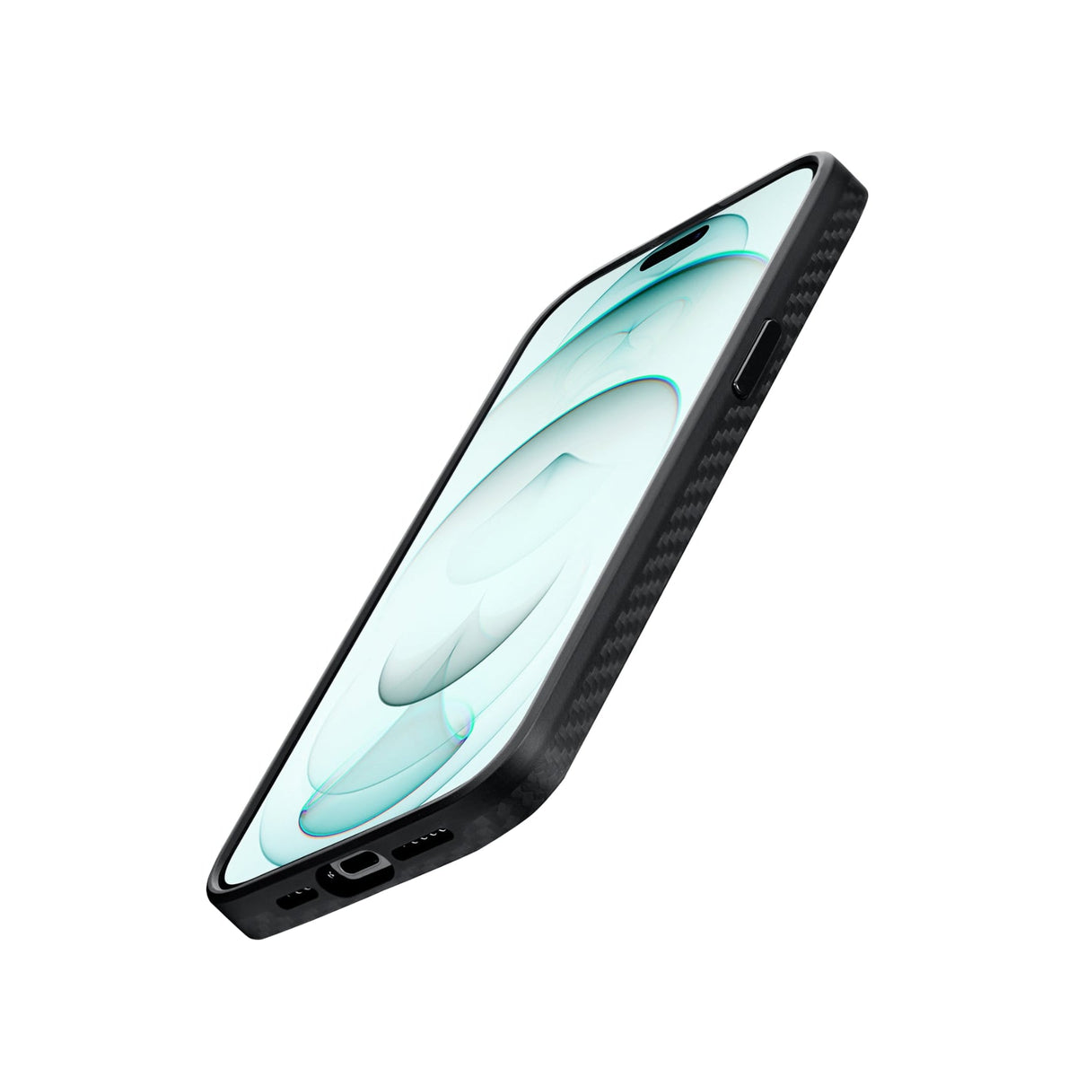 iPhone 15 Pro Max Karbon Kılıf MagSafe Uyumlu Aramid Fiber - Cairn 1500D Black Gray