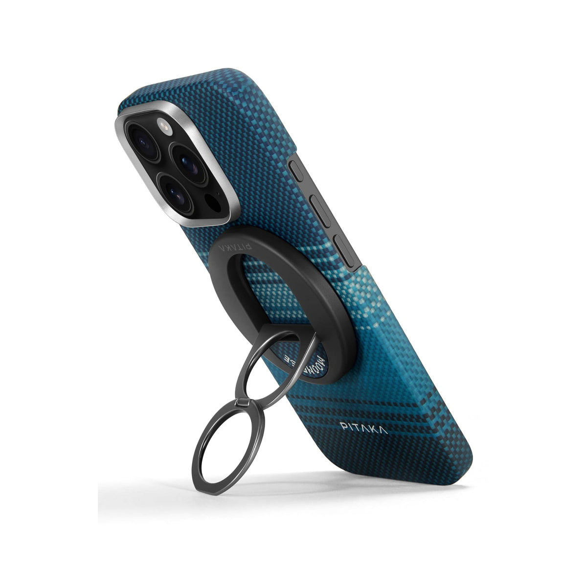 iPhone 16 Pro Karbon Kılıf MagSafe Uyumlu Aramid Fiber - Edge Moonrise Yüzük Standlı