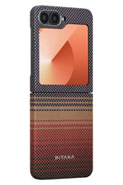 Pitaka Tactile Woven Galaxy Z Flip 6 MagSafe Uyumlu Aramid Fiber Kılıf Sunset