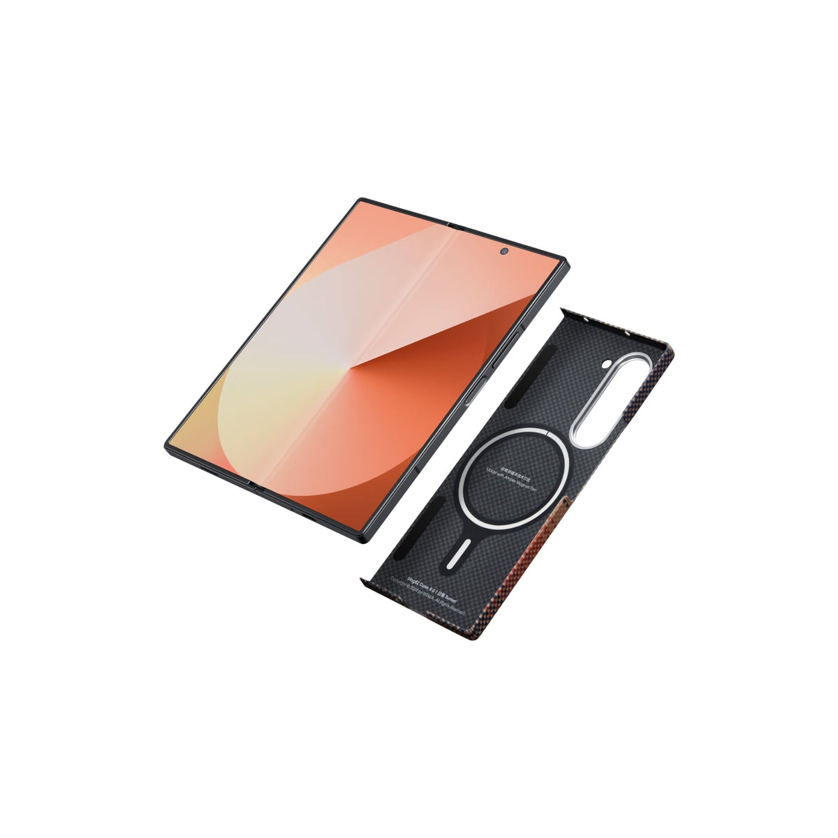 Pitaka Galaxy Z Fold6 Karbon Kılıf MagSafe Uyumlu Aramid Fiber - Edge Sunset