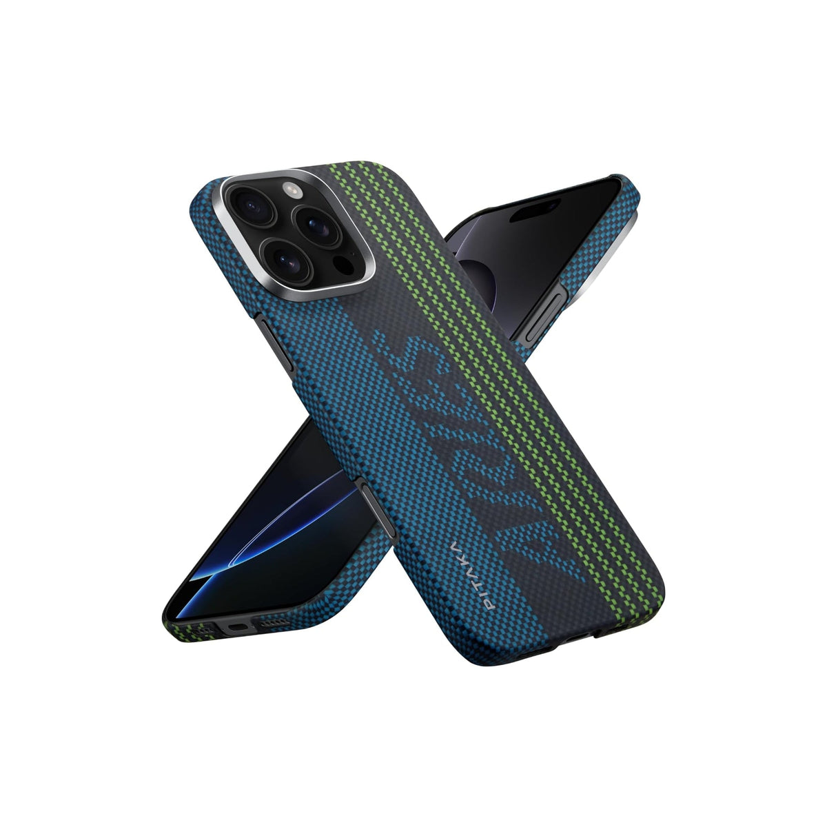 Pitaka iPhone 16 Pro Karbon Kılıf MagSafe Uyumlu Aramid Fiber - Edge Credit Card