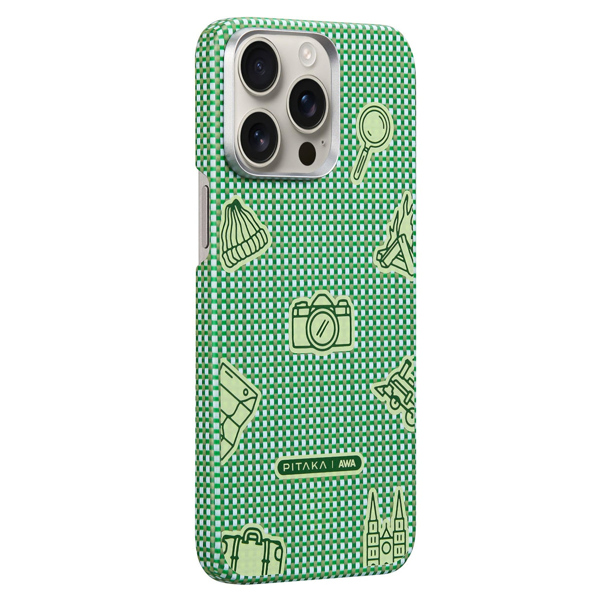 Pitaka iPhone 15 Pro Max Karbon Kılıf MagSafe Uyumlu Aramid Fiber - Edge Forest