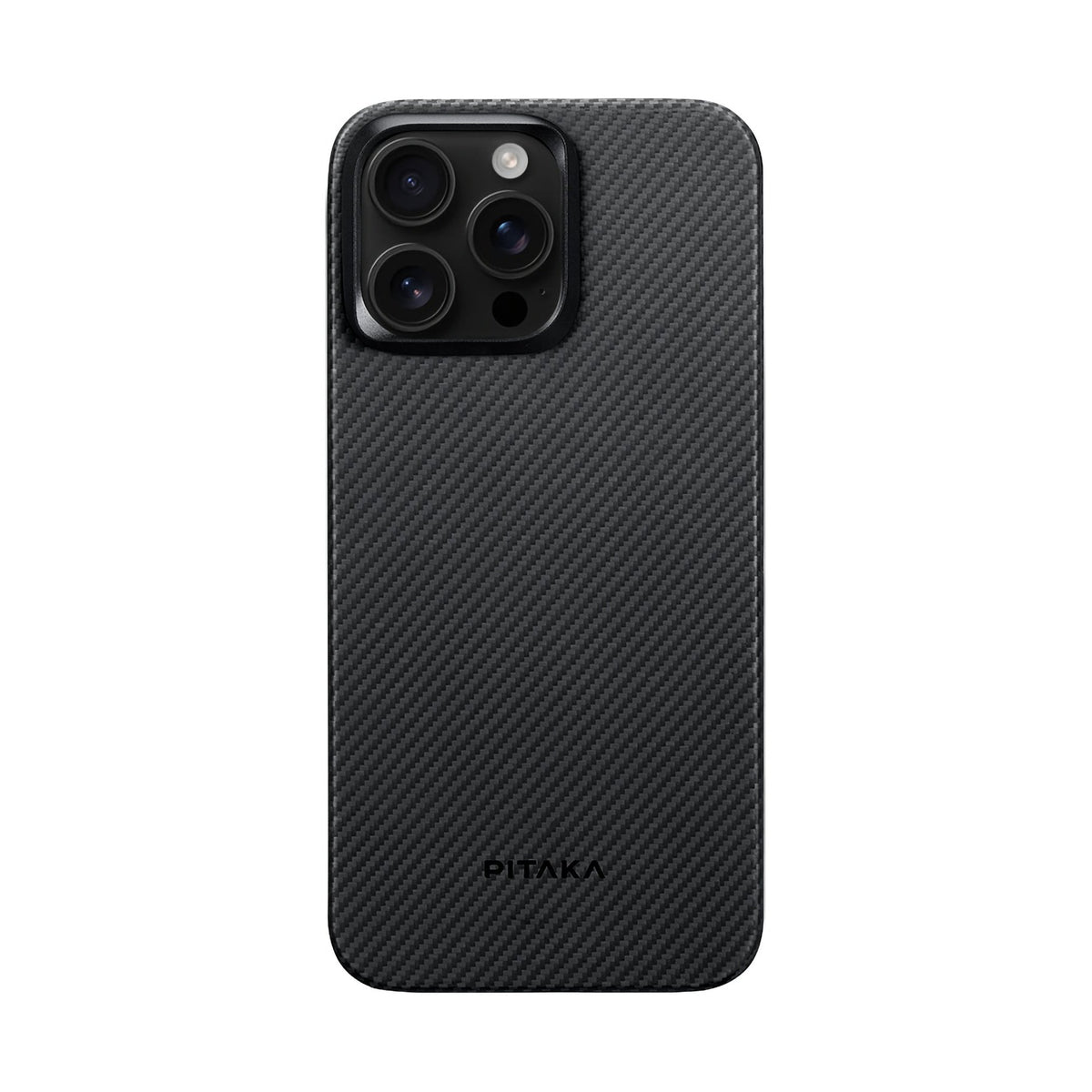 Pitaka iPhone 15 Pro Karbon Kılıf MagSafe Uyumlu Aramid Fiber - Edge 600D Black Gray