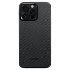 Pitaka iPhone 15 Pro Max Karbon Kılıf MagSafe Uyumlu Aramid Fiber - Edge 600D Black Gray