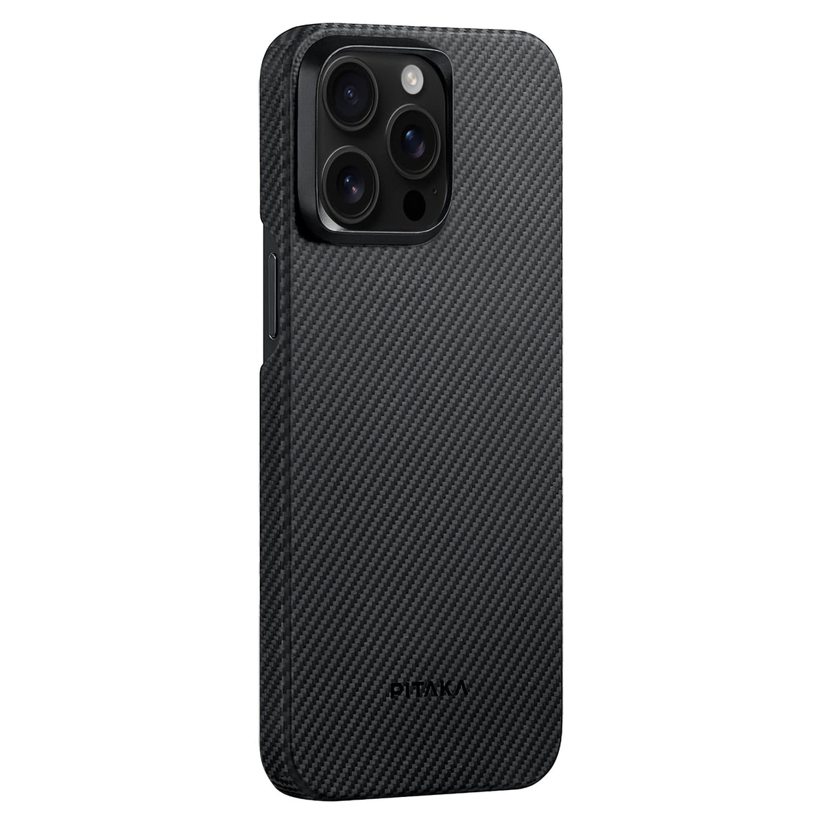 iPhone 15 Pro Max Karbon Kılıf MagSafe Uyumlu Aramid Fiber - Edge 600D Black Gray