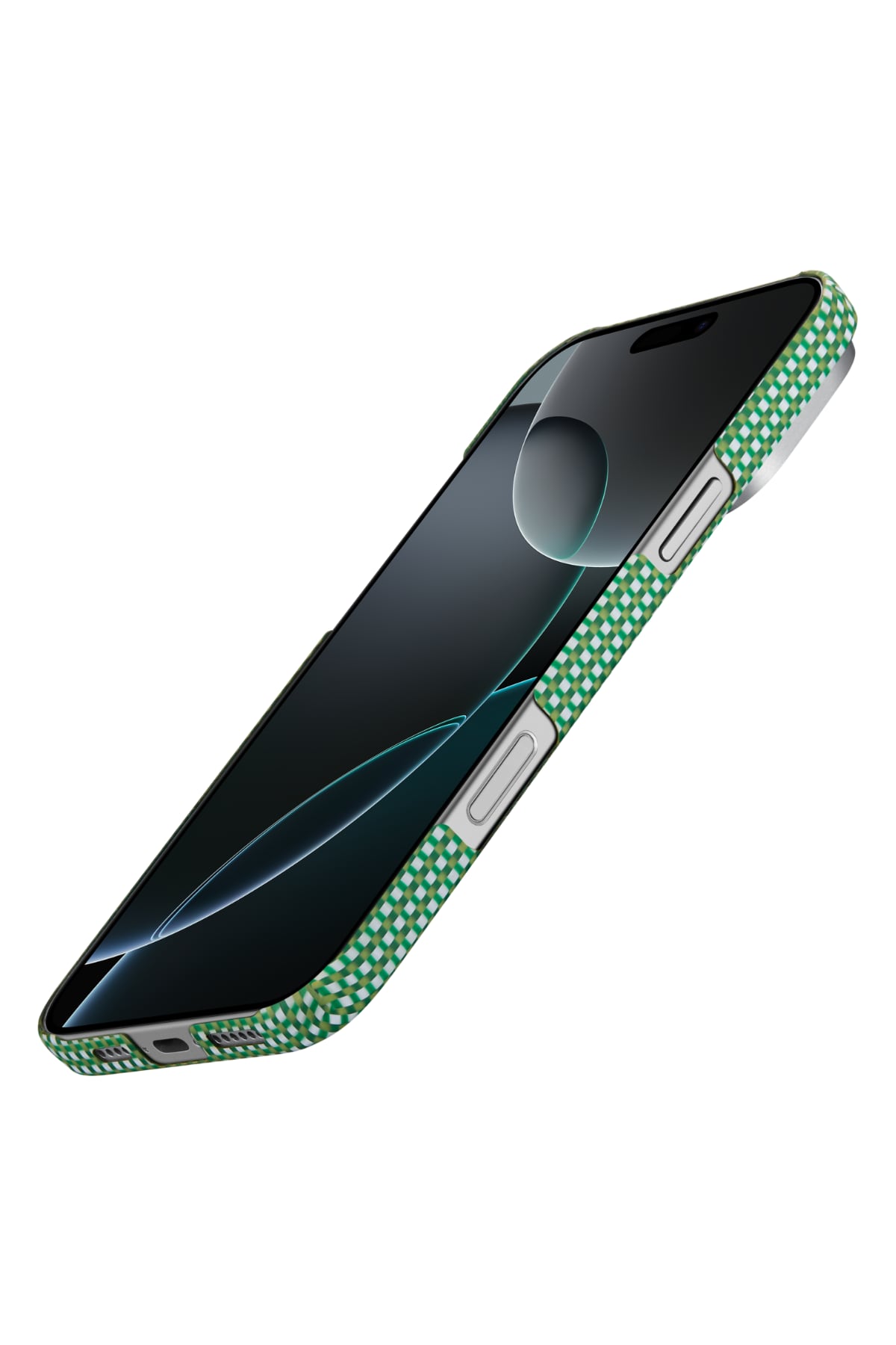 Pitaka Ultra Slim iPhone 16 Plus MagSafe Uyumlu Aramid Fiber Kılıf Forest Green