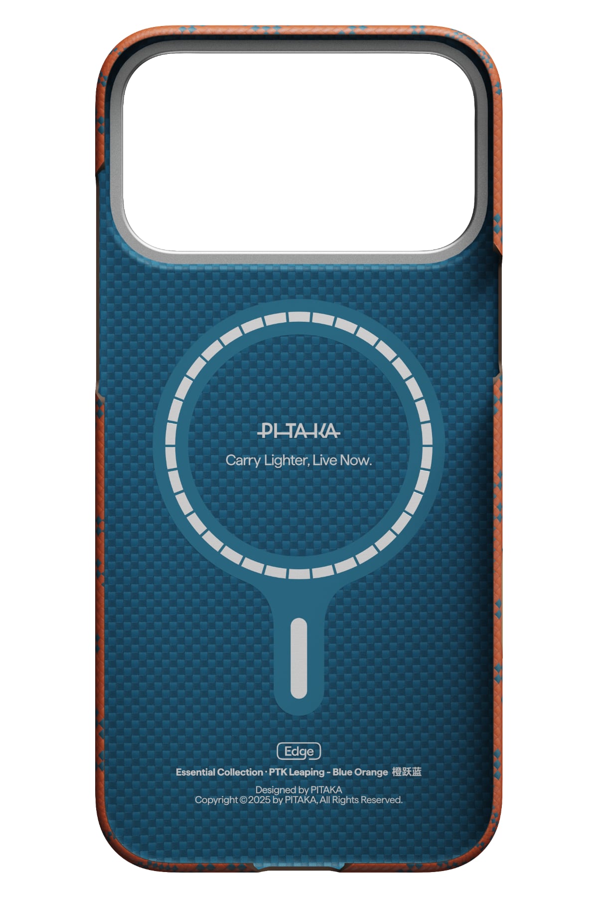 PTK Leaping Blue Orange iPhone 17 Pro Aramid Fiber Karbon Kılıf