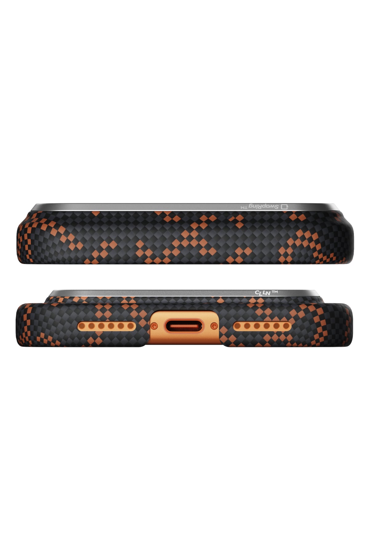 PTK Leaping Orange Black iPhone 17 Pro Aramid Fiber Karbon Kılıf