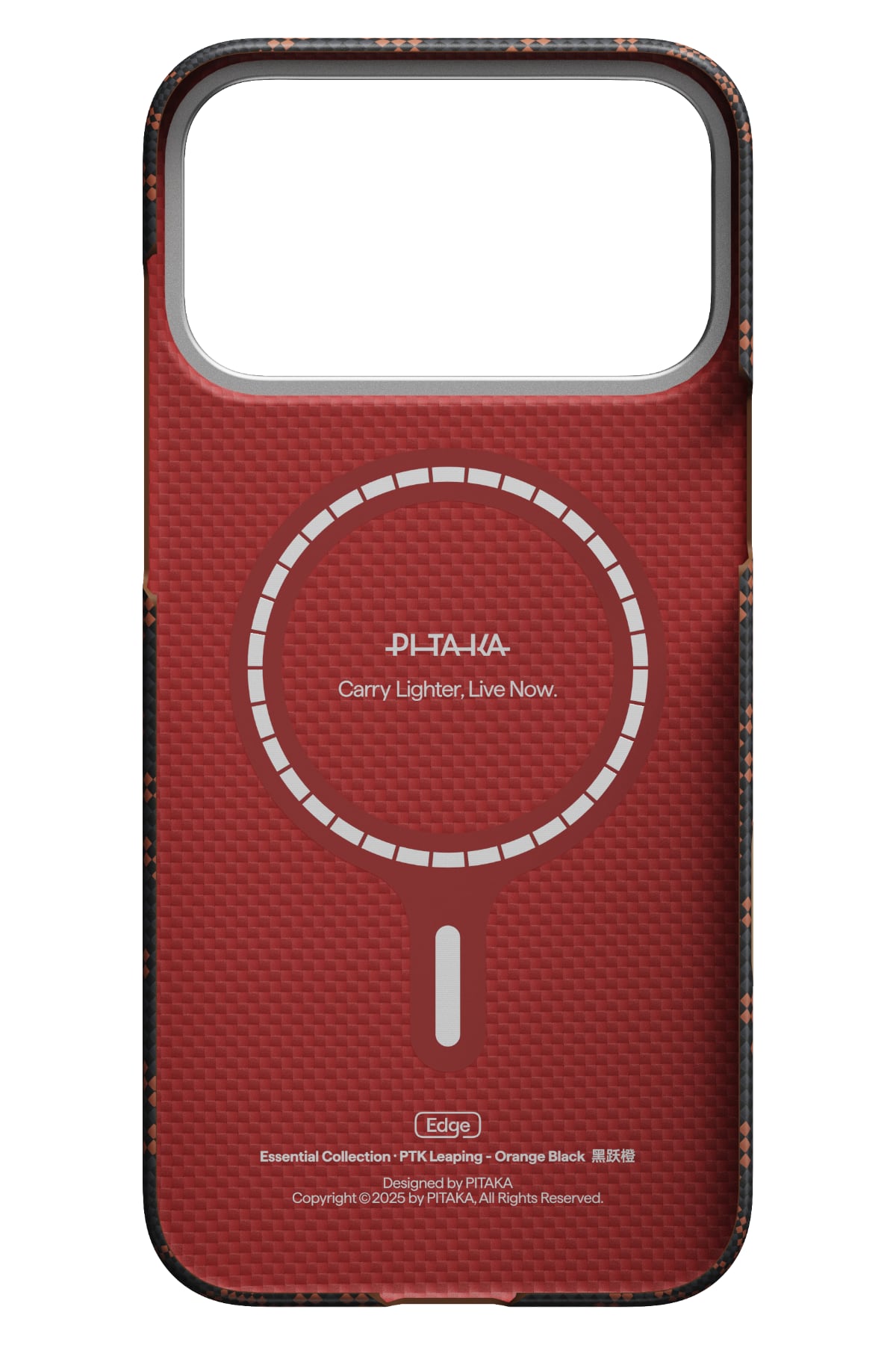 PTK Leaping Orange Black iPhone 17 Pro Aramid Fiber Karbon Kılıf