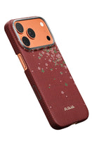 Pitaka Sakura Hours iPhone 17 Pro Max MagSafe uyumlu Aramid Fiber Kılıf Daybreak Red