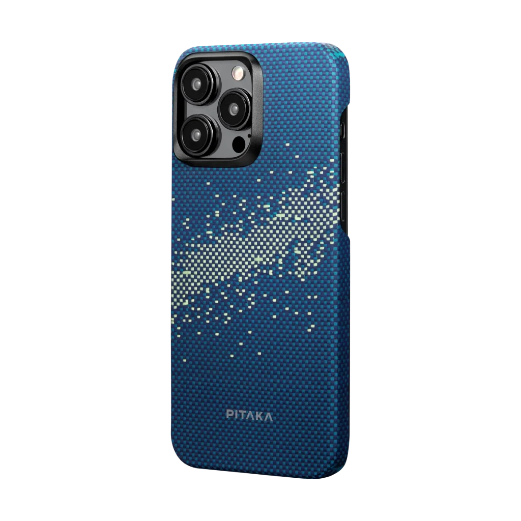 Pitaka iPhone 15 Pro Karbon Kılıf MagSafe Uyumlu Aramid Fiber - Edge Milky Way Galaxy